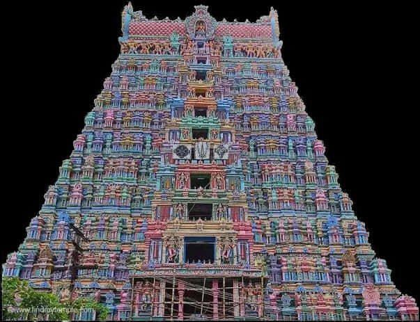 Colorful Hindu Temple Gopuram PNG