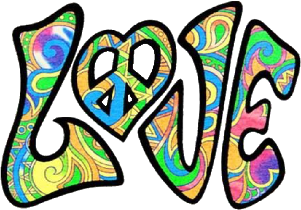 Colorful Hippie Love Graphic PNG