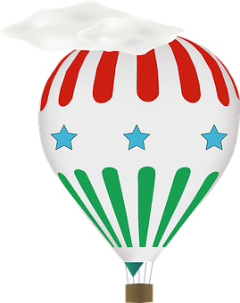 Colorful Hot Air Balloon Graphic PNG