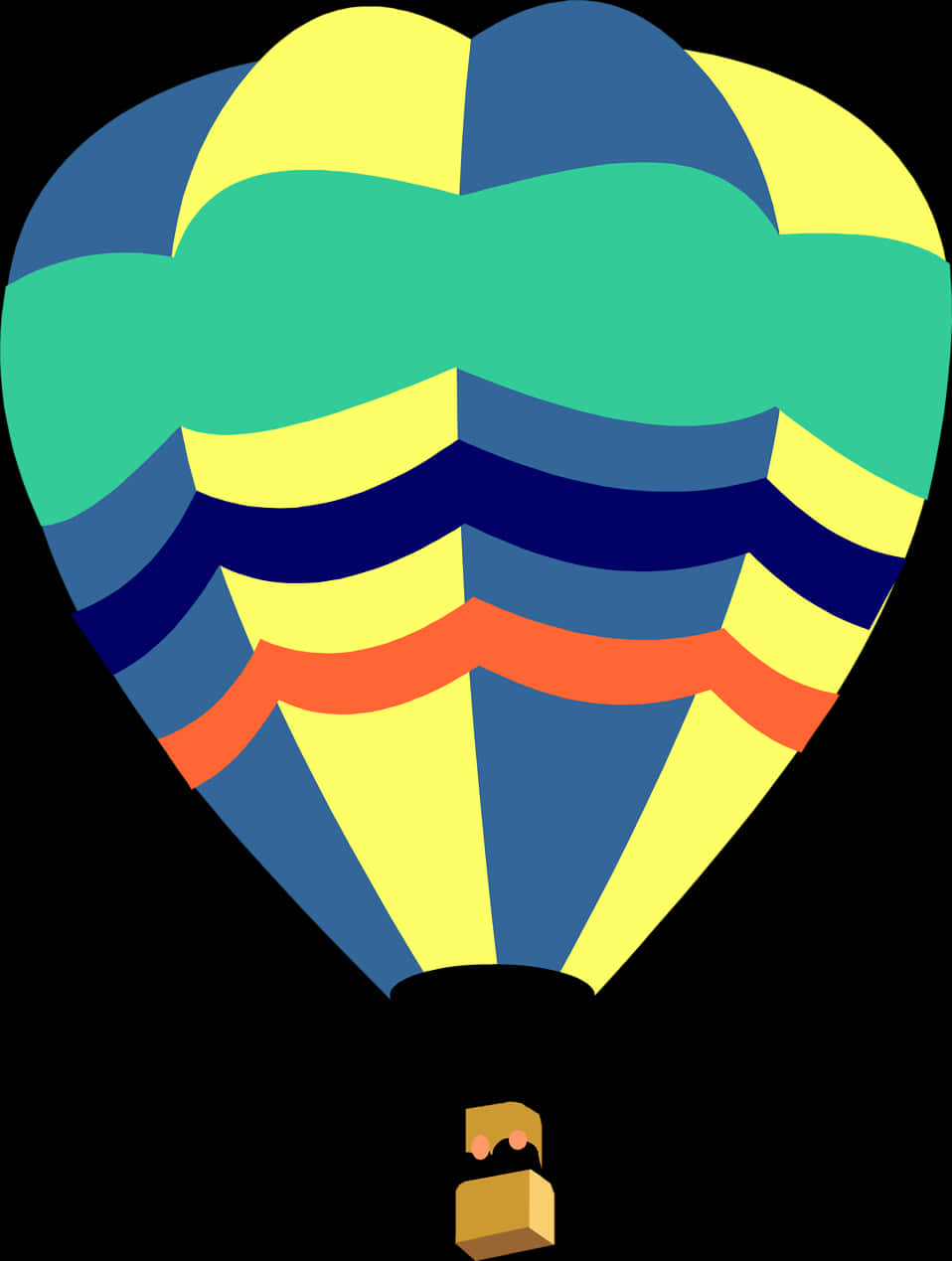 Colorful Hot Air Balloon Illustration PNG