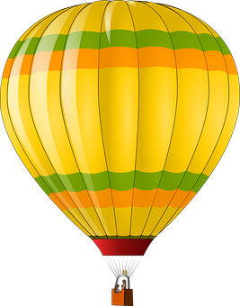 Colorful Hot Air Balloon Illustration PNG