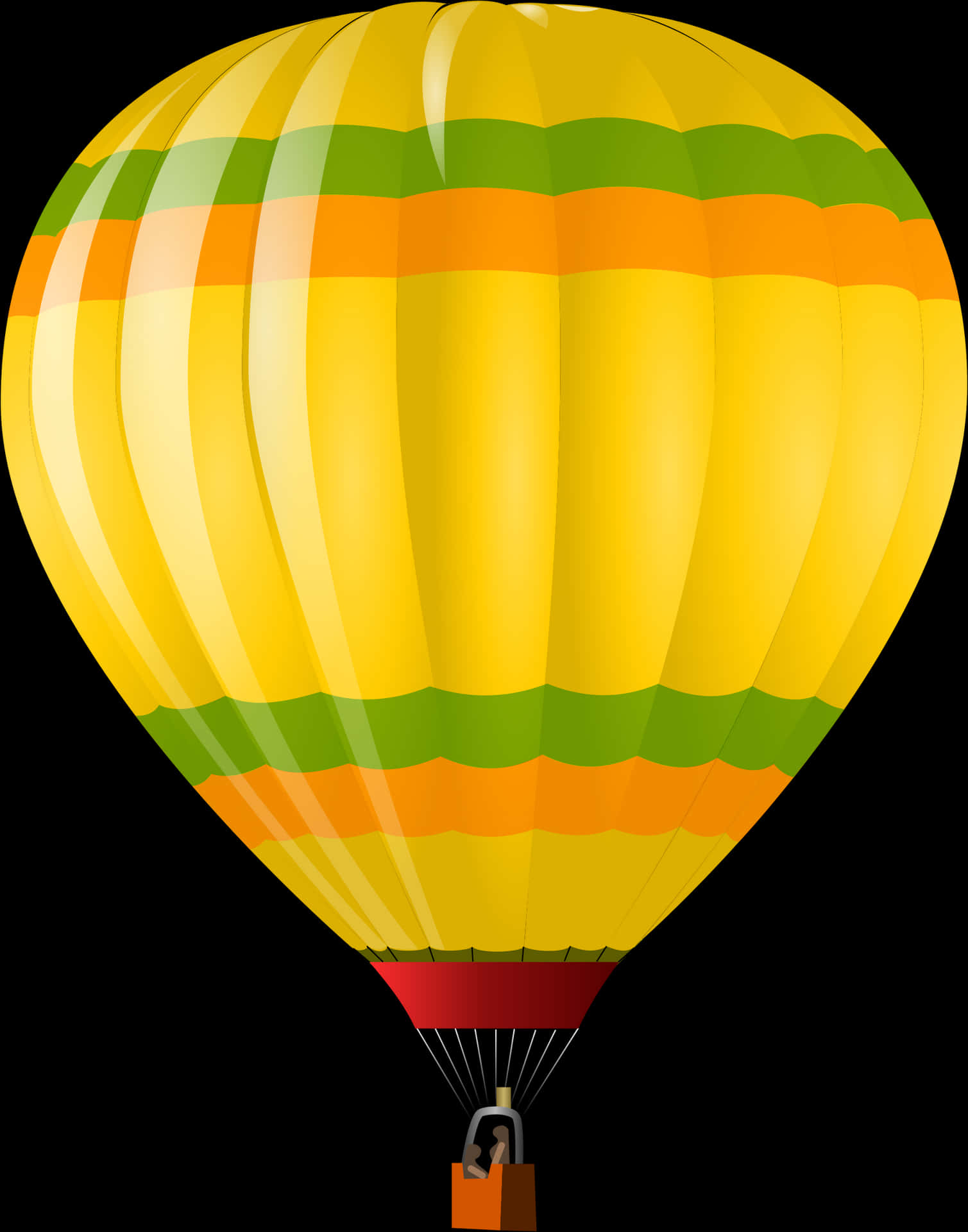 Colorful Hot Air Balloon Illustration PNG