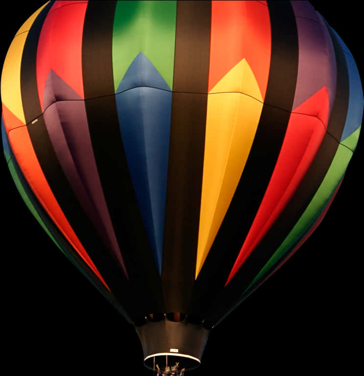 Colorful Hot Air Balloon Night Sky PNG