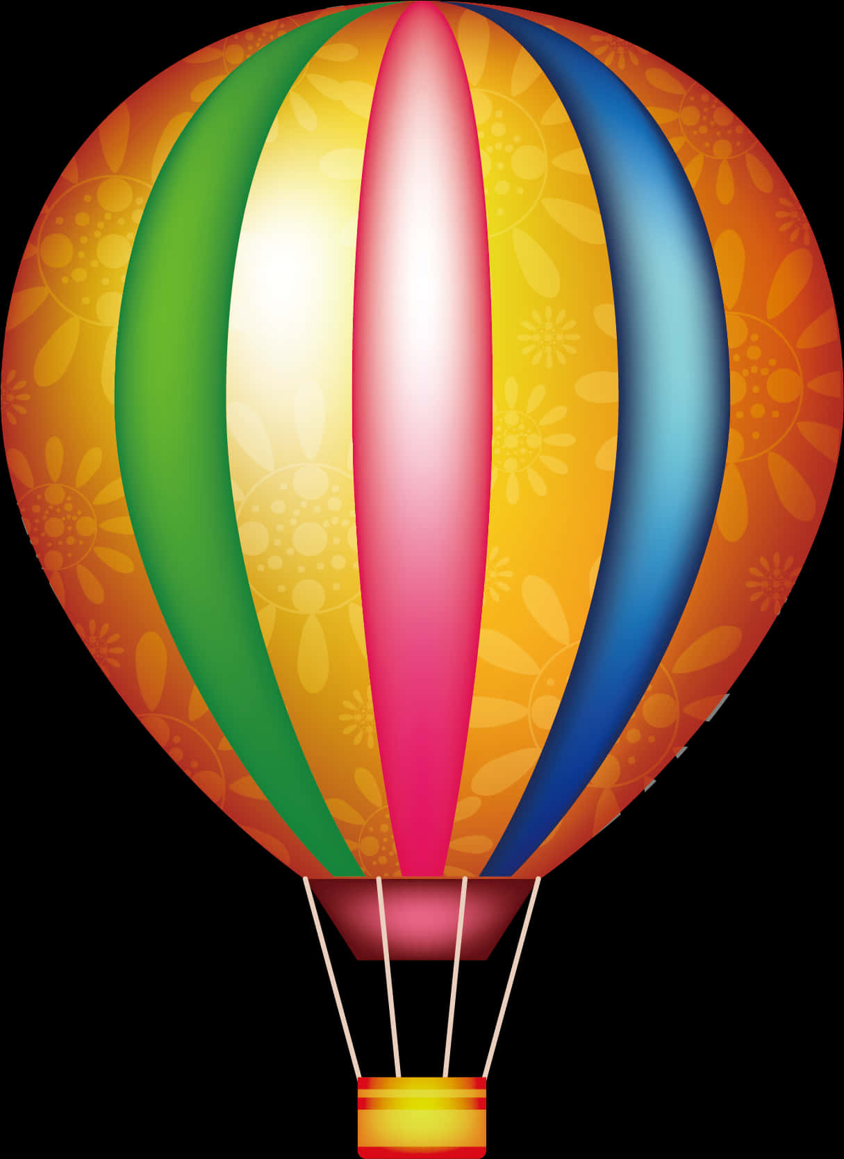 Colorful Hot Air Balloon Transparent Background PNG