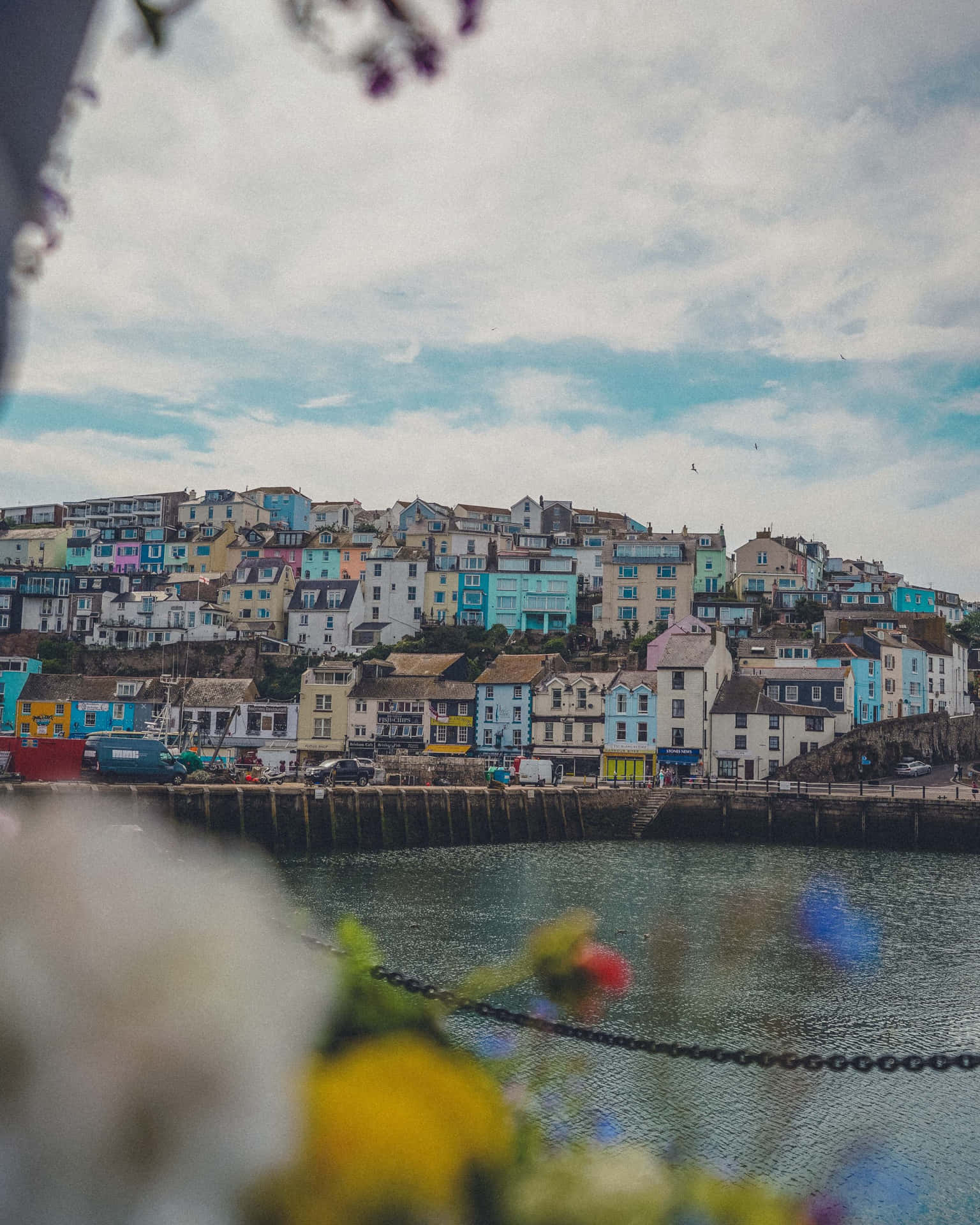 Colorful Houses By The Waterfront Wallpaper