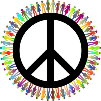 Colorful Human Chain Circle PNG