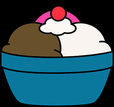 Colorful Ice Cream Bowl Clipart PNG