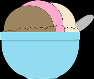 Colorful Ice Cream Bowl Clipart PNG