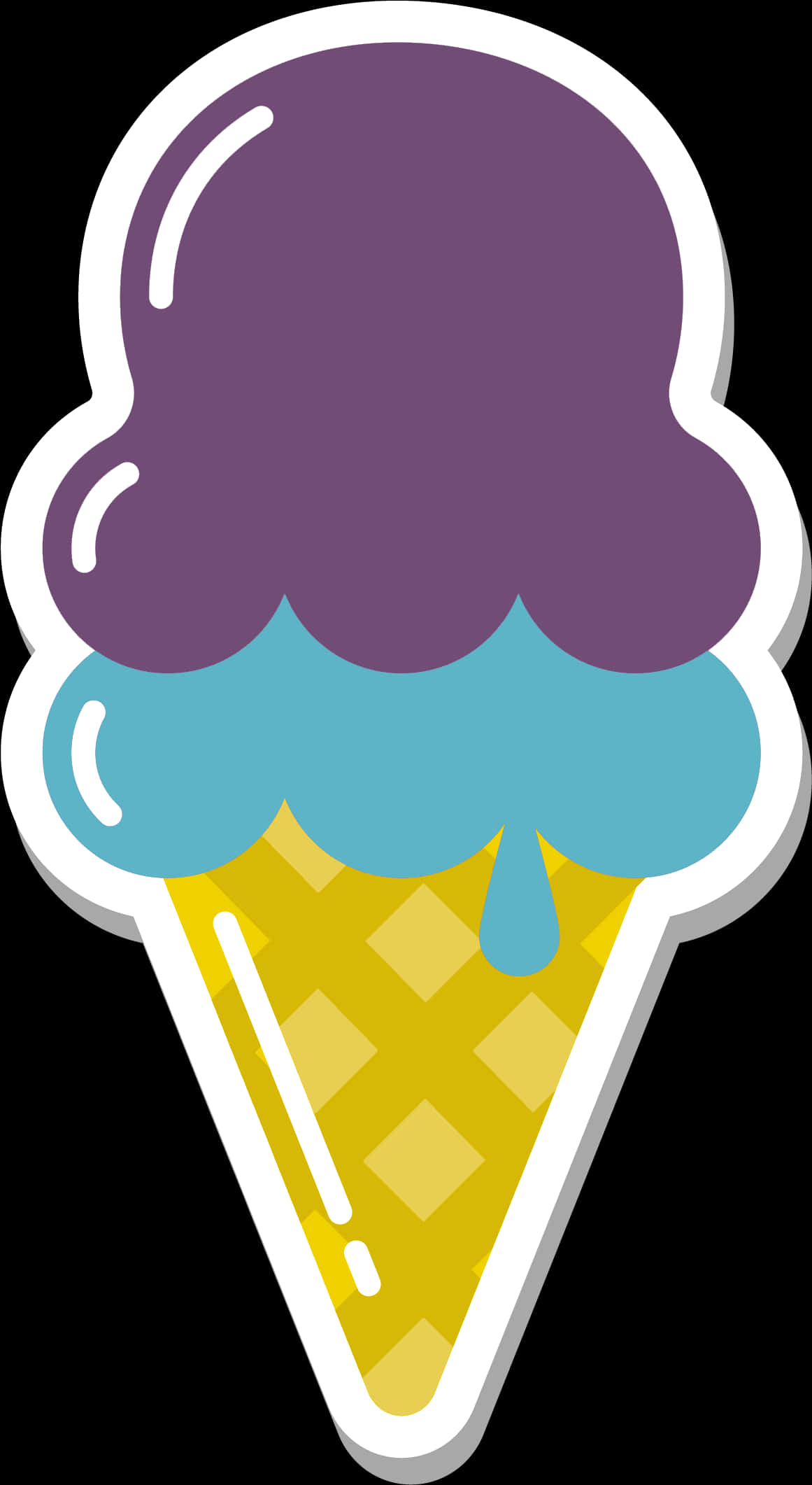 Colorful Ice Cream Cone Clipart PNG