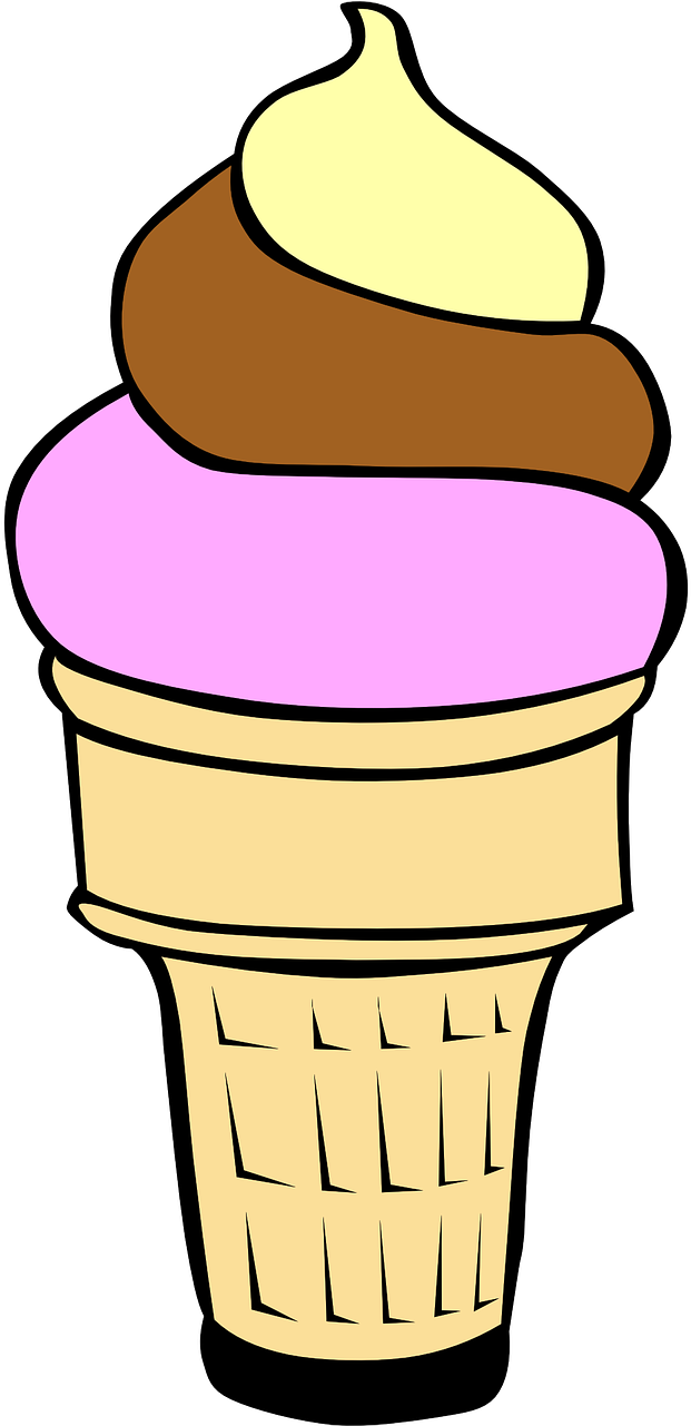 Colorful Ice Cream Cone Illustration PNG