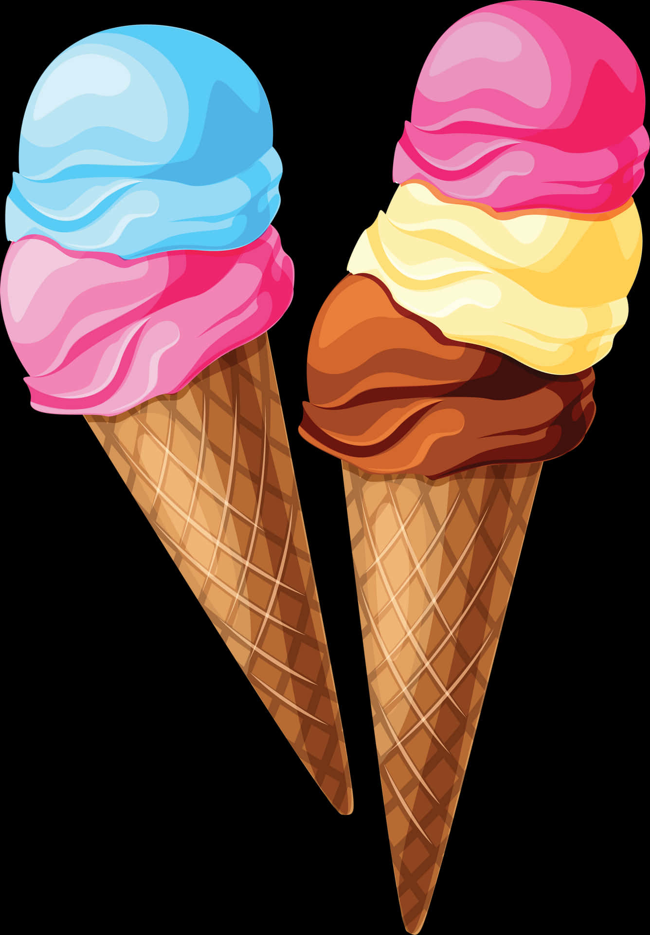 Download Colorful Ice Cream Cones | Wallpapers.com