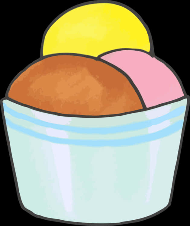 Colorful Ice Cream Scoops Clipart PNG