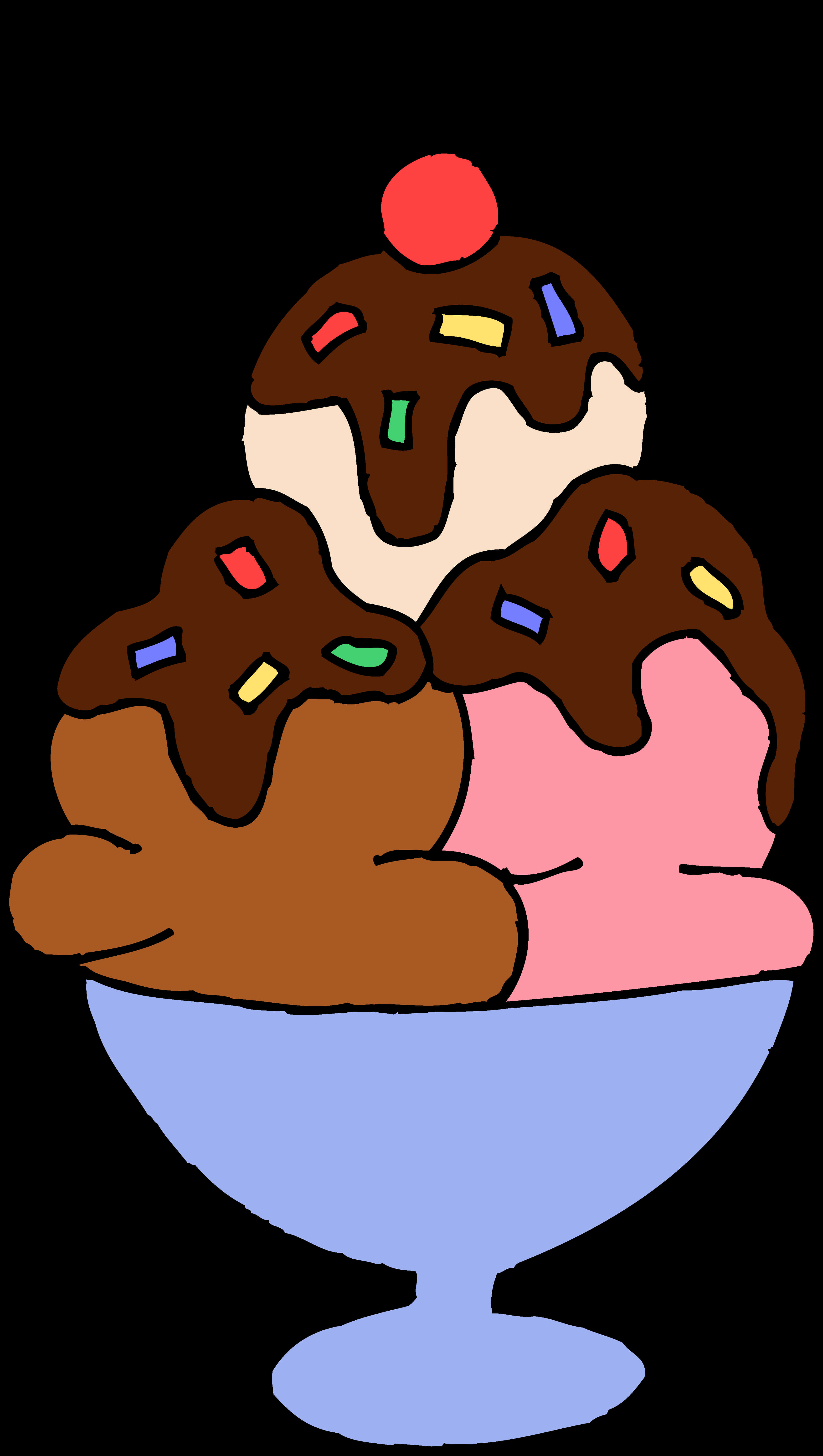 Colorful Ice Cream Sundae Clipart PNG