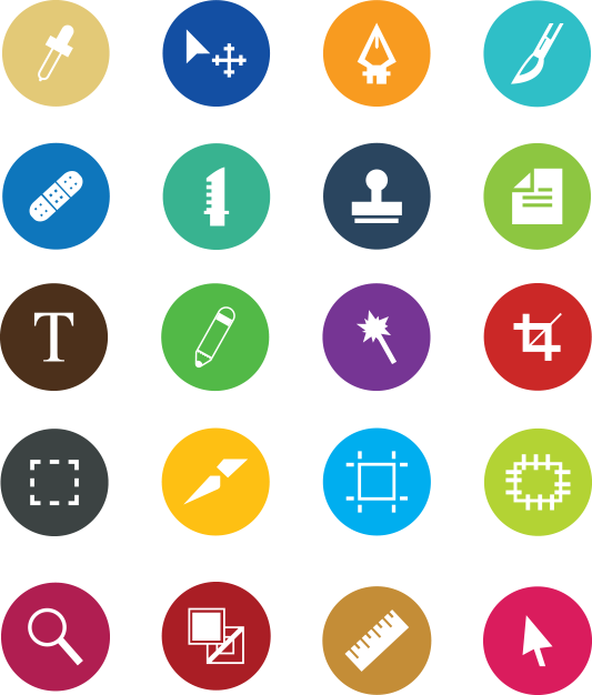 Colorful Icons Set Illustration PNG