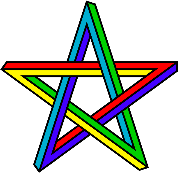 Colorful Impossible Pentagram PNG