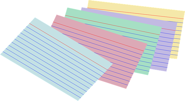 Colorful Index Cards Fanned Out PNG
