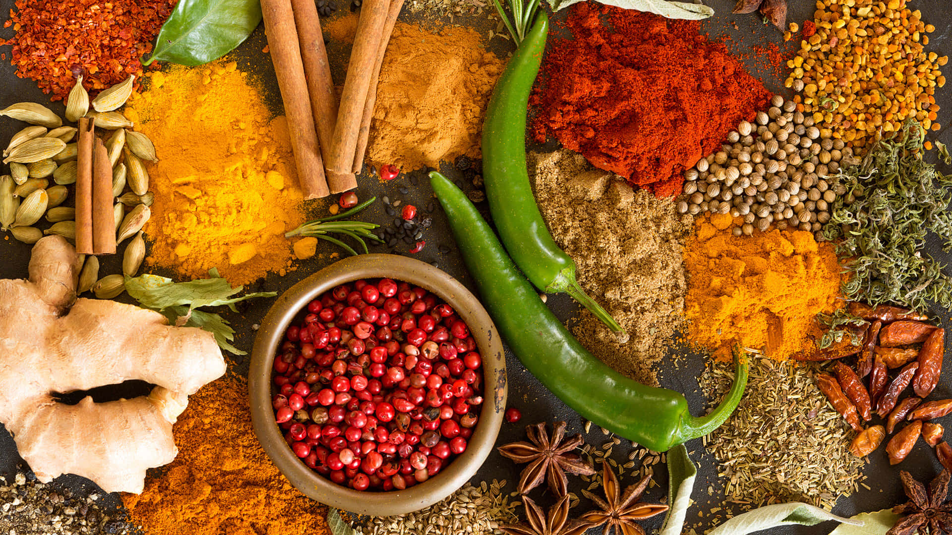 Colorful Indian Food Mixed Spices Wallpaper