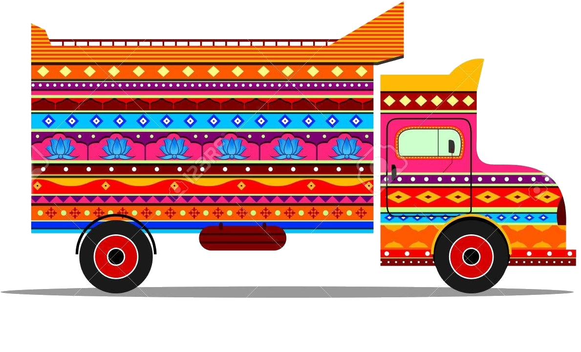 Colorful Indian Truck Art PNG