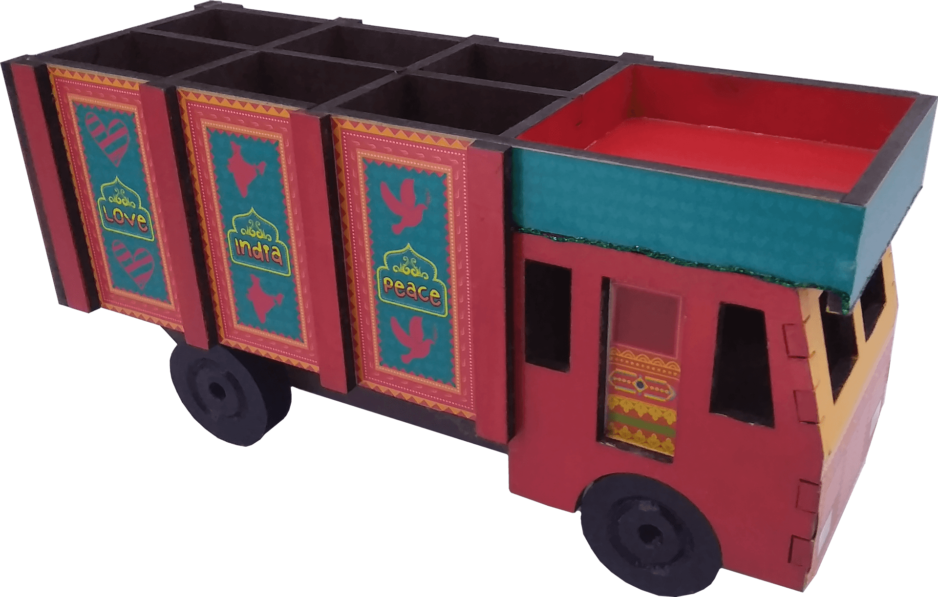 Colorful Indian Truck Model PNG