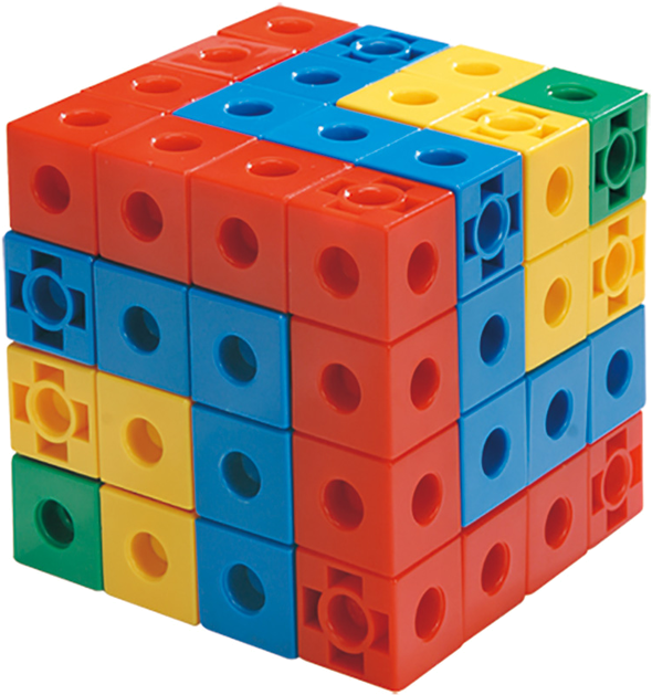 Colorful Interlocking Blocks Cube PNG