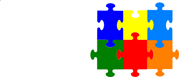 Colorful Interlocking Puzzle Pieces PNG
