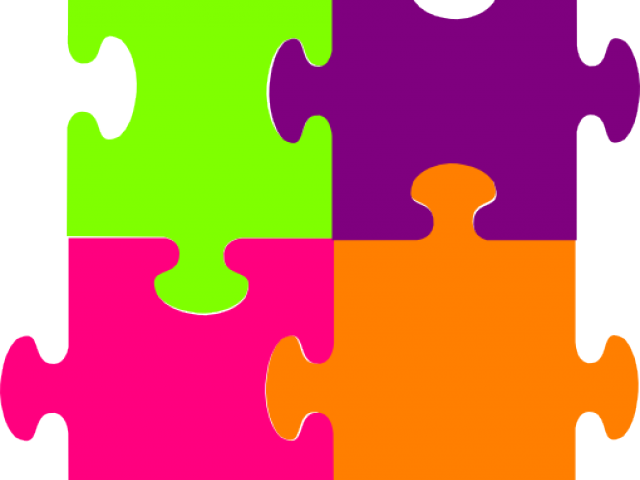 Colorful Interlocking Puzzle Pieces PNG