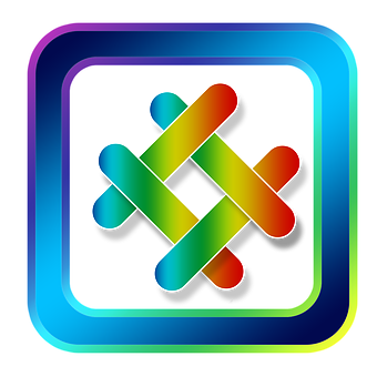 Colorful Interlocking Squares Icon PNG