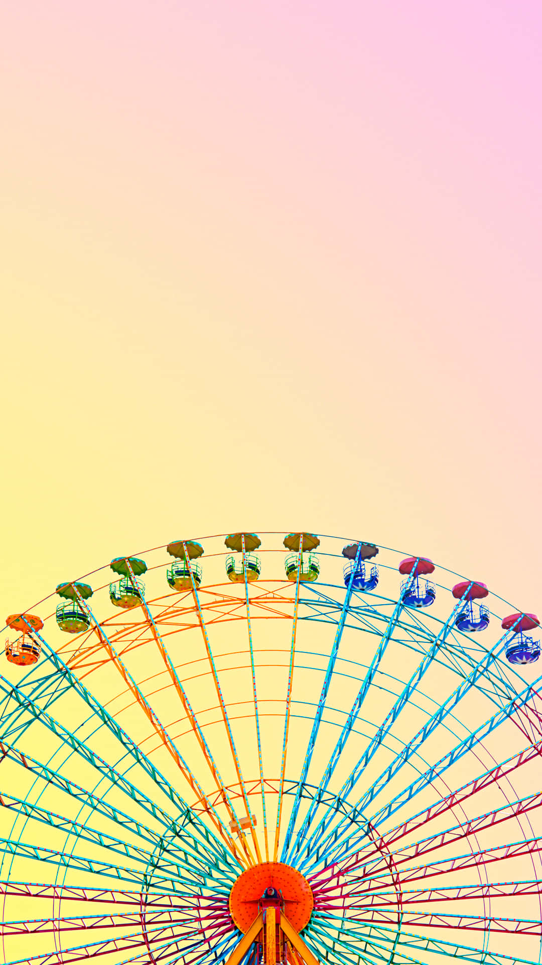 Farverig iPhone Pastelfarvet Ferris hjul Wallpaper