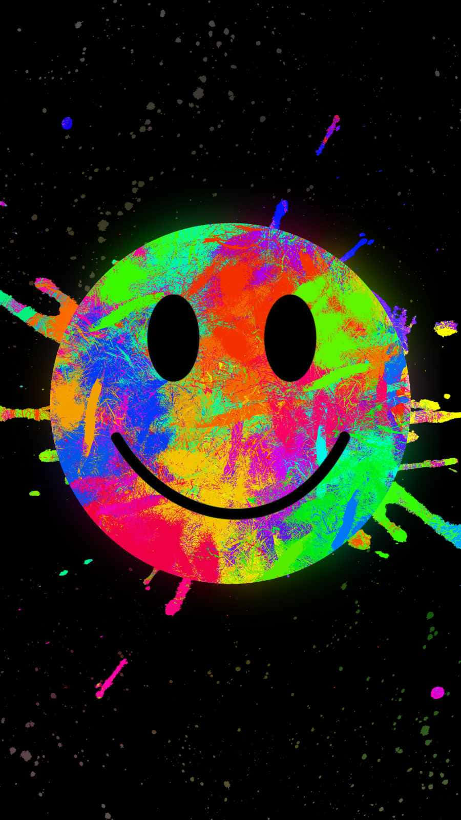 Colorful Iphone Smiley Paint Splash Wallpaper