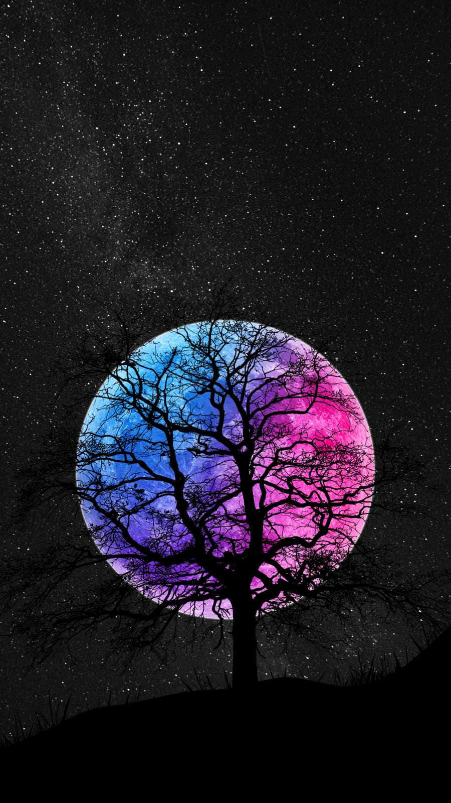 Colorful Iphone Gradient Moon And Starry Night Wallpaper