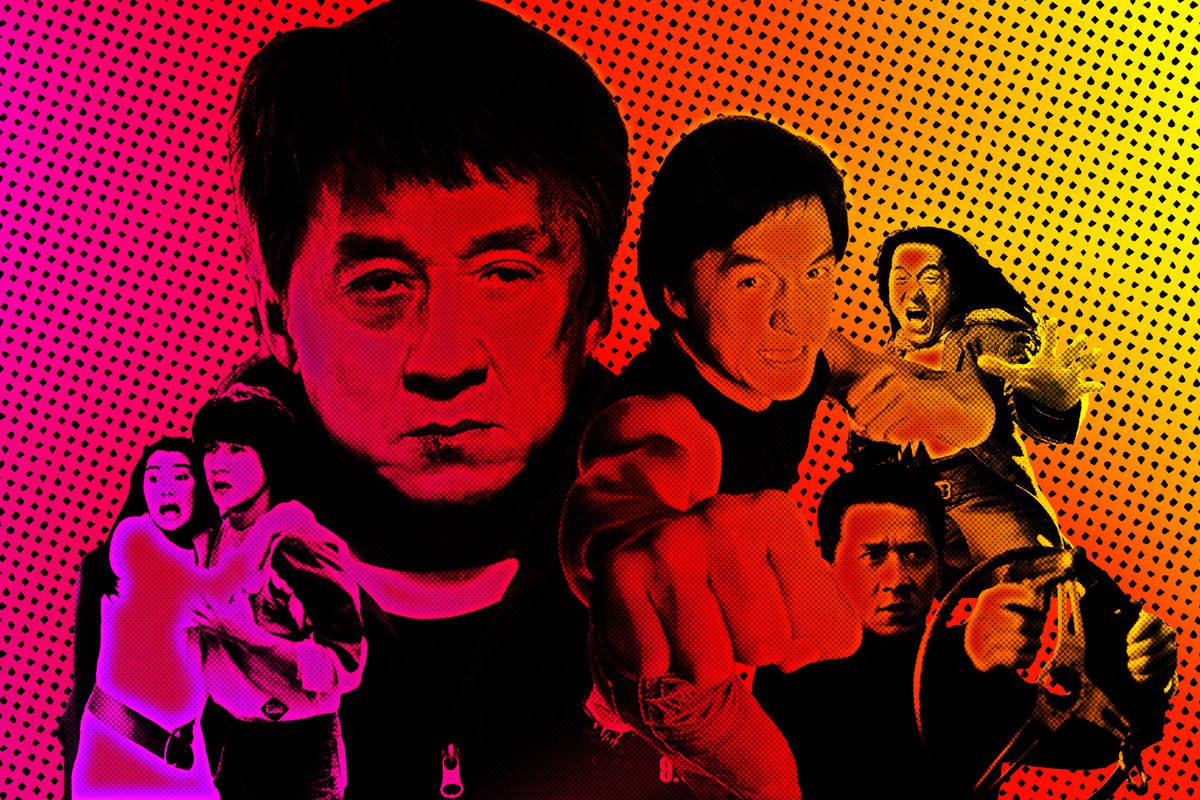 Colorful Jackie Chan Collage Wallpaper