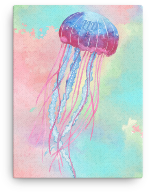 Colorful Jellyfish Watercolor Illustration PNG