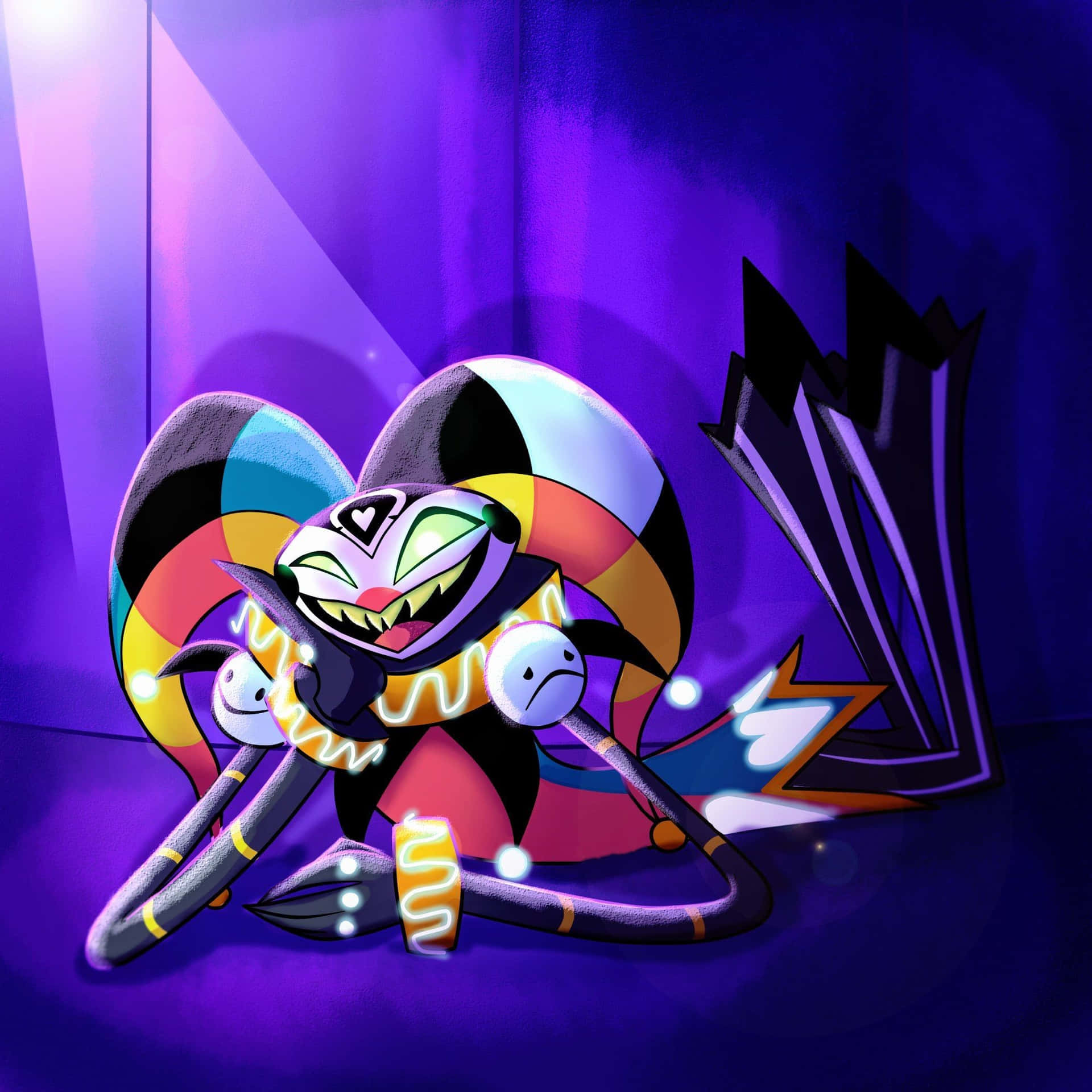 Colorful_ Jester_ Character_ Artwork Wallpaper