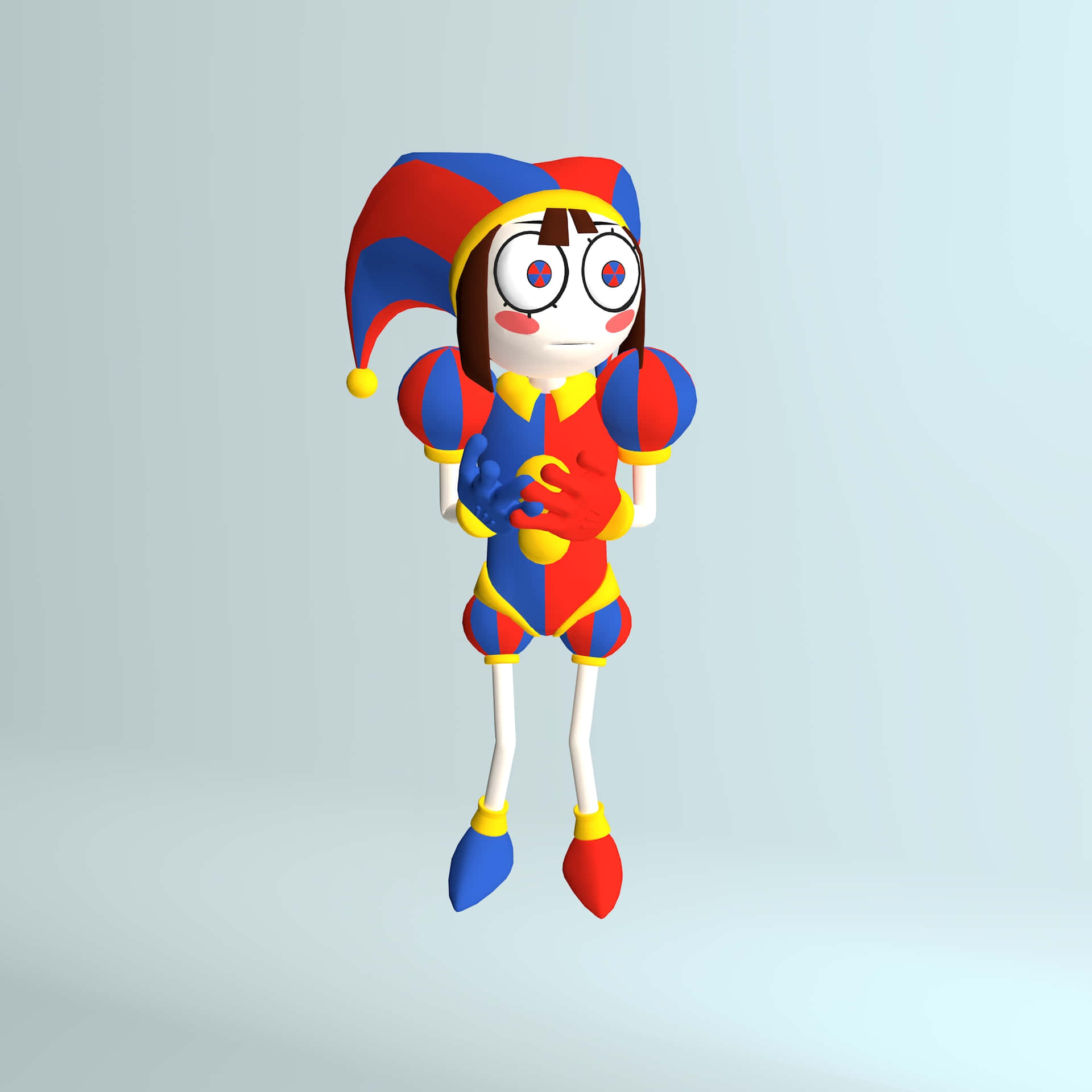 Colorful Jester Character3 D Model Wallpaper
