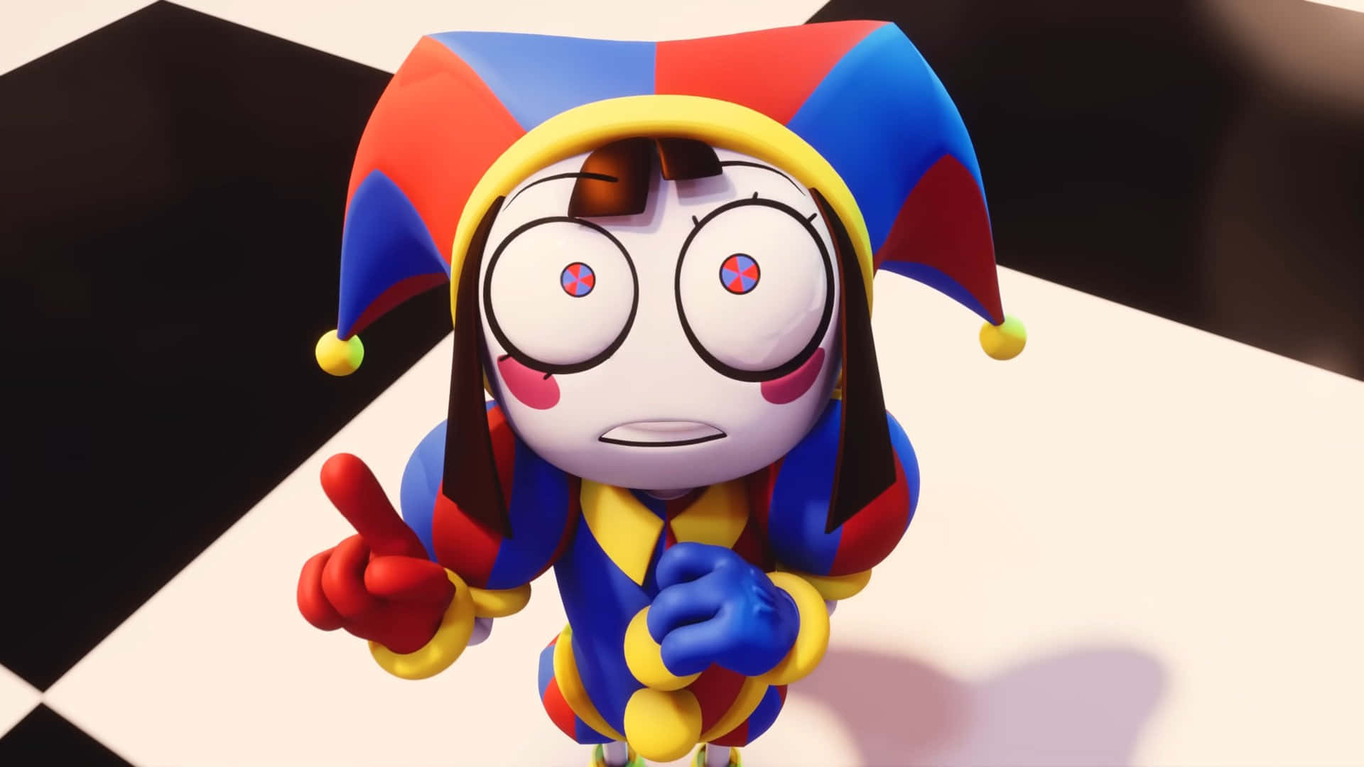 Colorful Jester Character3 D Render Wallpaper