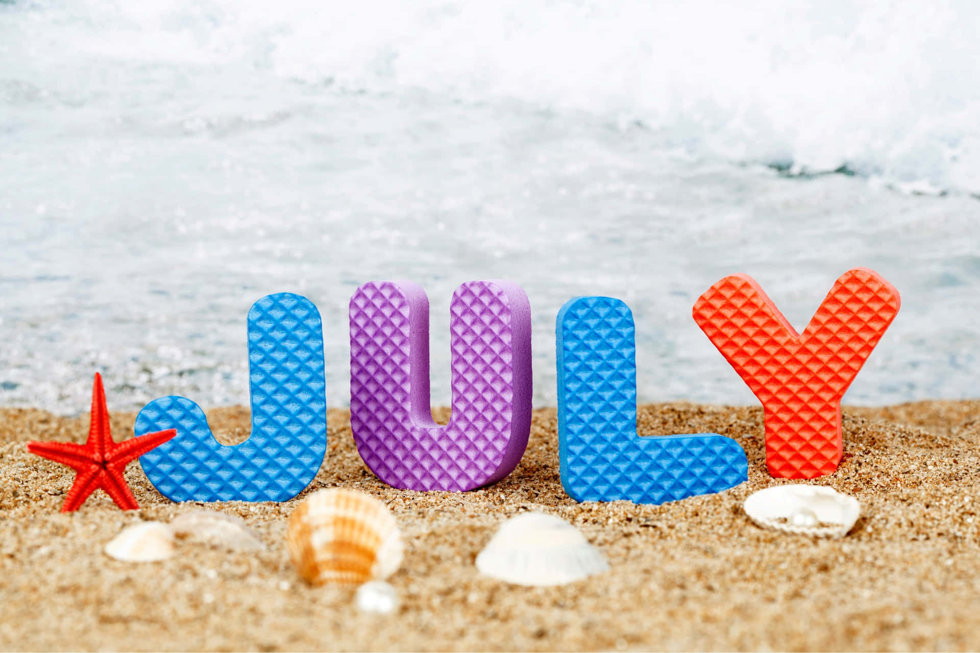 Colorful July Beach Background Wallpaper