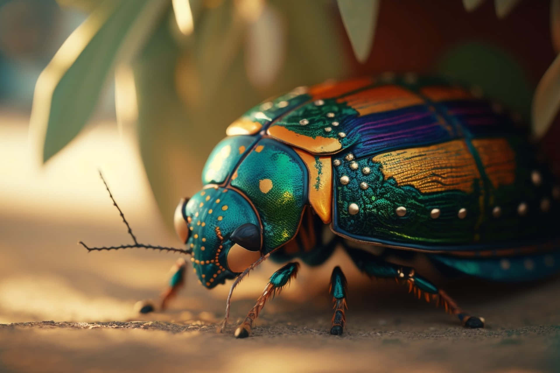 Colorful June Bug Closeup Wallpaper