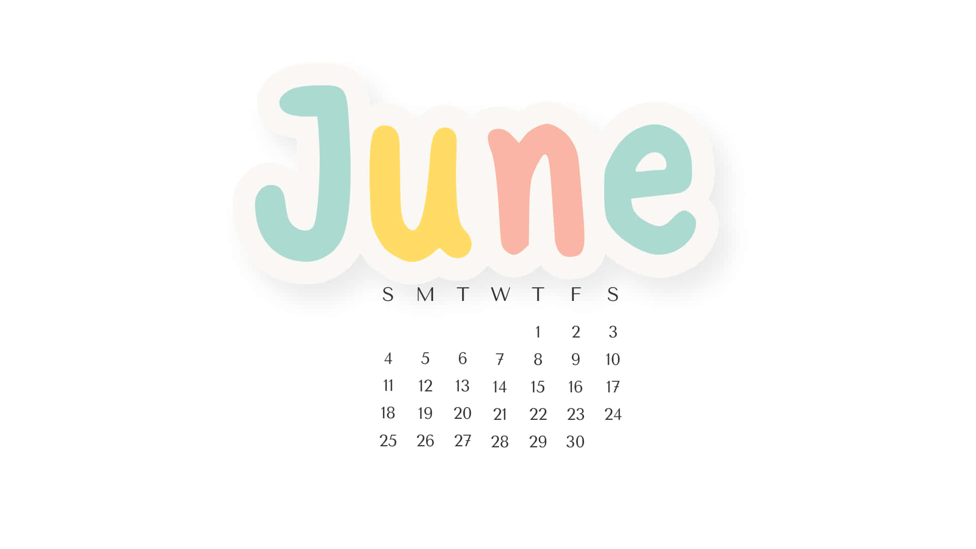 Colorful June Calendar Desktop Wallpaper Wallpaper