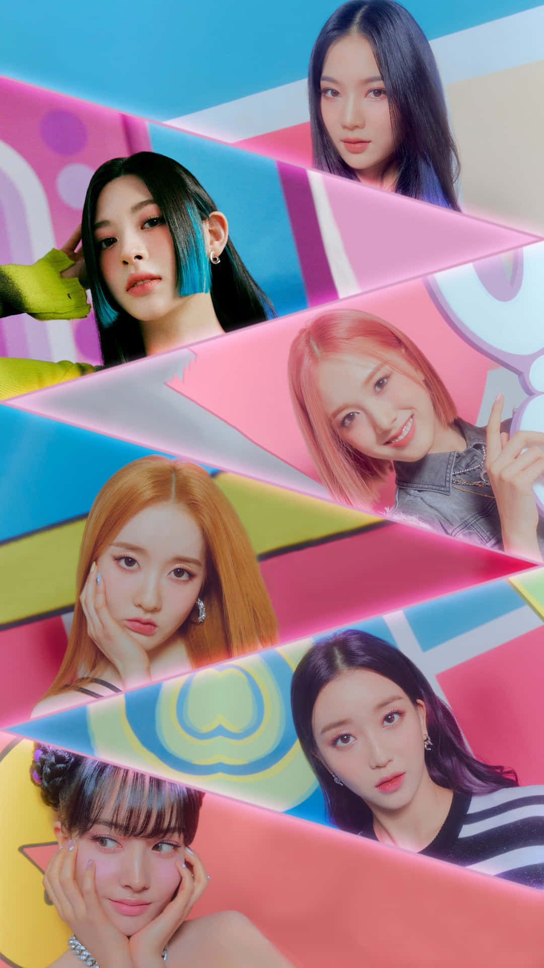 Colorful K Pop Girl Group Collage Wallpaper