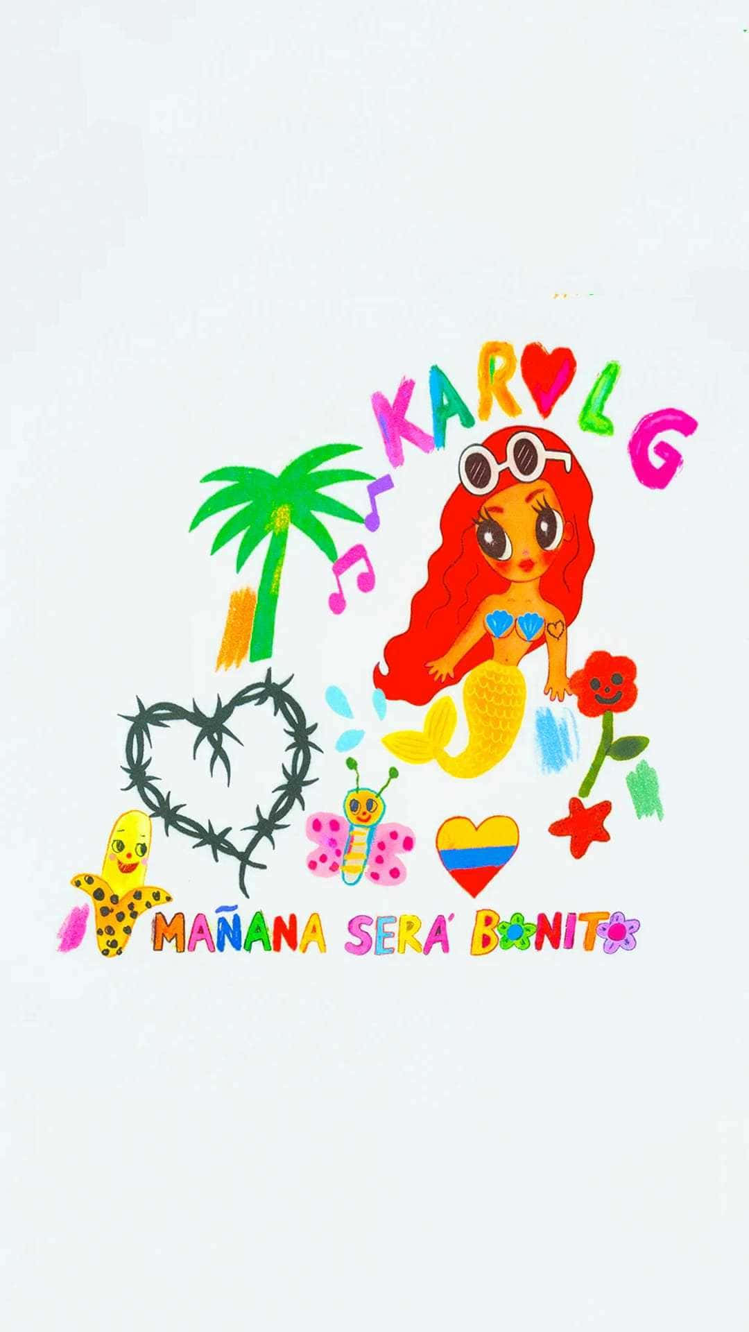 Colorful Karol G Manana Sera Bonito Artwork Wallpaper