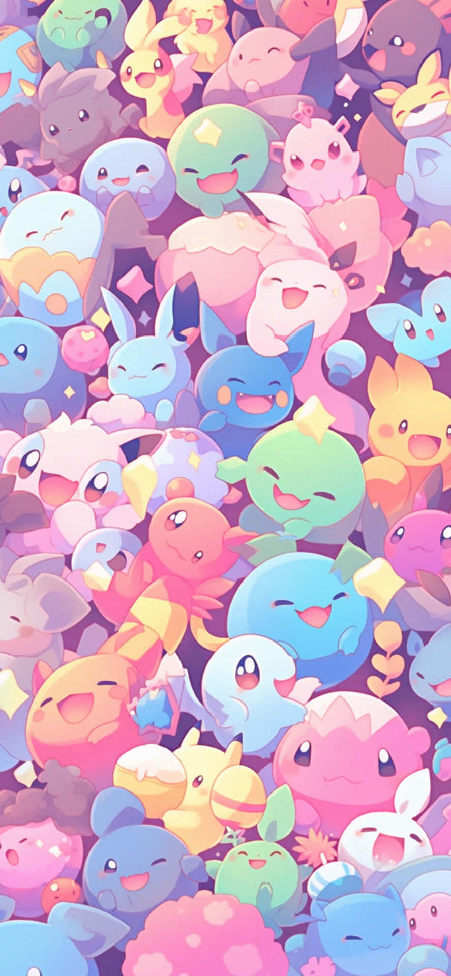 Colorful Kawaii Pokemon Collage Wallpaper