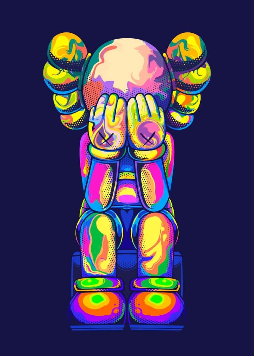 Download Colorful Kaws Figure Artwork Wallpaper | Wallpapers.com