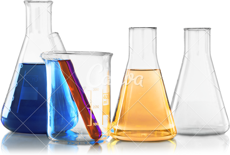 Colorful Laboratory Glassware PNG