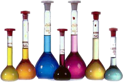 Colorful Laboratory Volumetric Flasks PNG