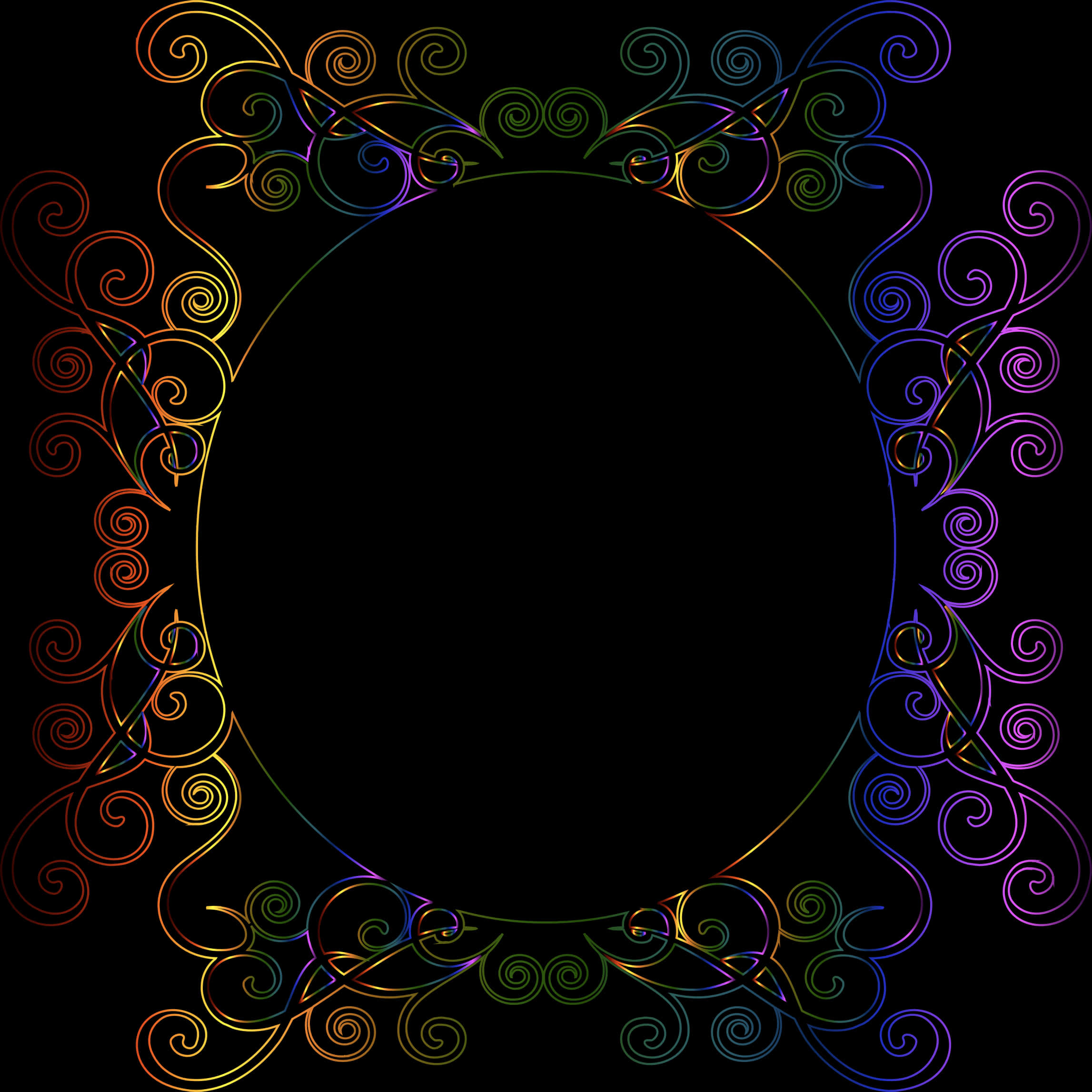 Colorful Lace Frame Design PNG