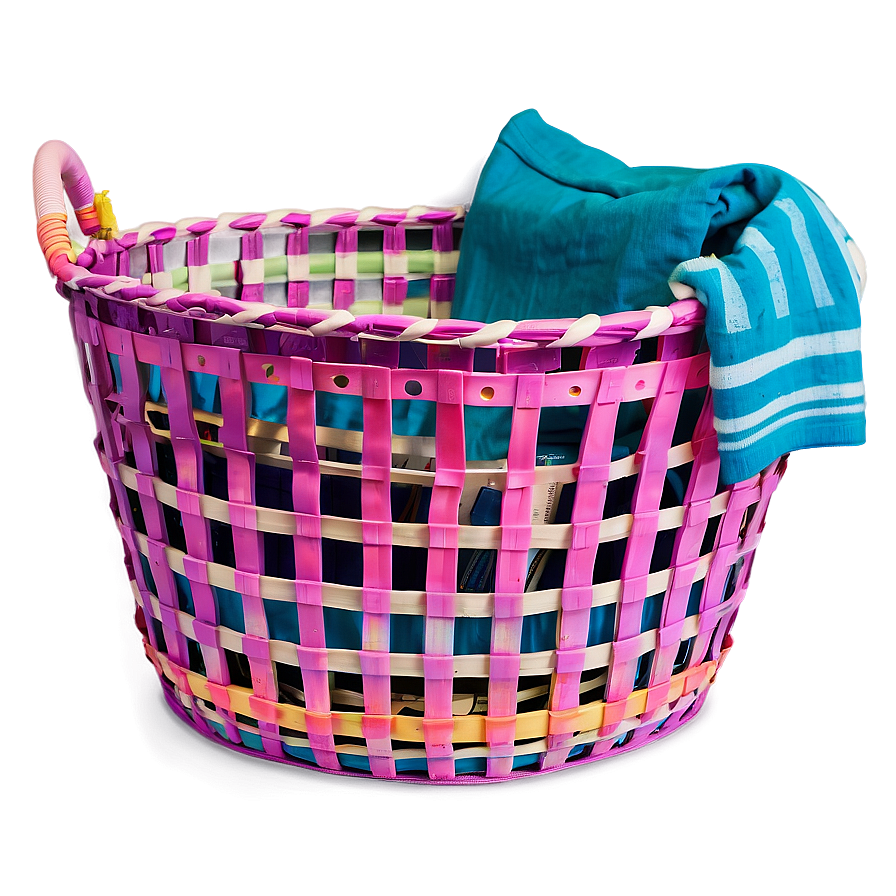 Colorful Laundry Basket For College Png Biv PNG