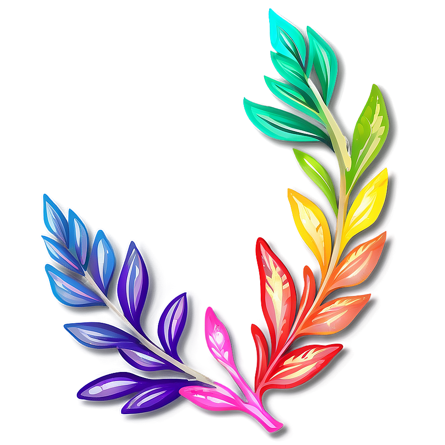 Colorful Laurel Decoration Png Eet36 PNG
