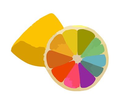 Colorful Lemon Wheel Illustration PNG