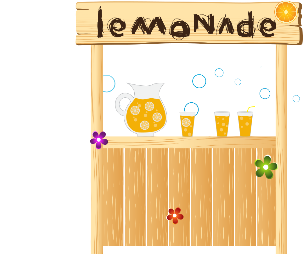 Colorful Lemonade Stand Illustration PNG
