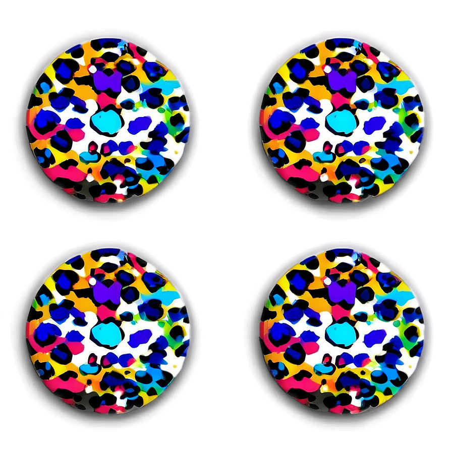Colorful Leopard Pattern Png 06252024 PNG